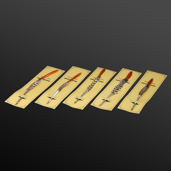 Сувенирная перьевая ручка "Перо - Зебра" МИКС 27х2,5 см