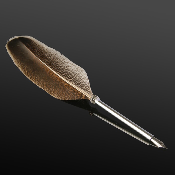 Сувенирная перьевая ручка "Перо - Кофе с молоком" МИКС 27х4,5 см