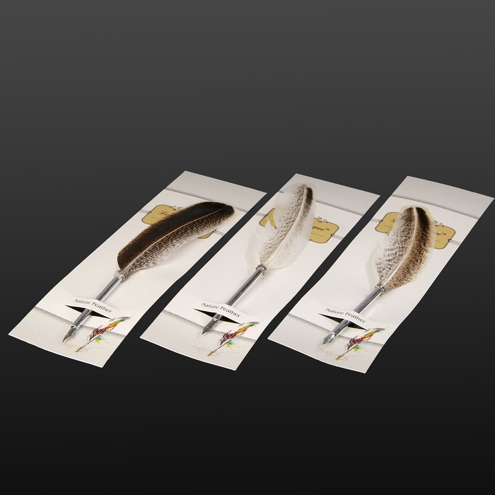 Сувенирная перьевая ручка "Перо - Кофе с молоком" МИКС 27х4,5 см