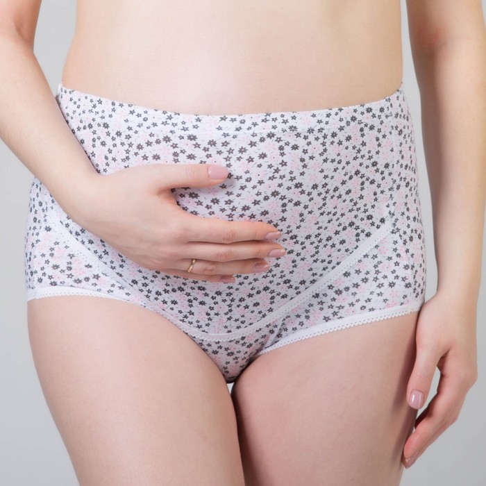 Трусы для беременных (высокие), размер 46-48, цвет белый/серый/розовый
