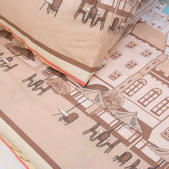 Постельное бельё Блакит 1, 5сп Шопоголики 466102, 215х153, 220х145, 70х70 1шт, хлопок