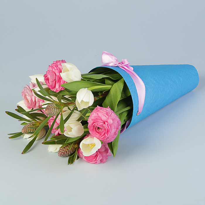 Конус для цветов, эколюкс, микс, 26х14,5 см