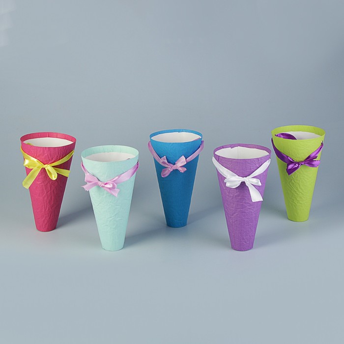 Конус для цветов, эколюкс, микс, 26х14,5 см