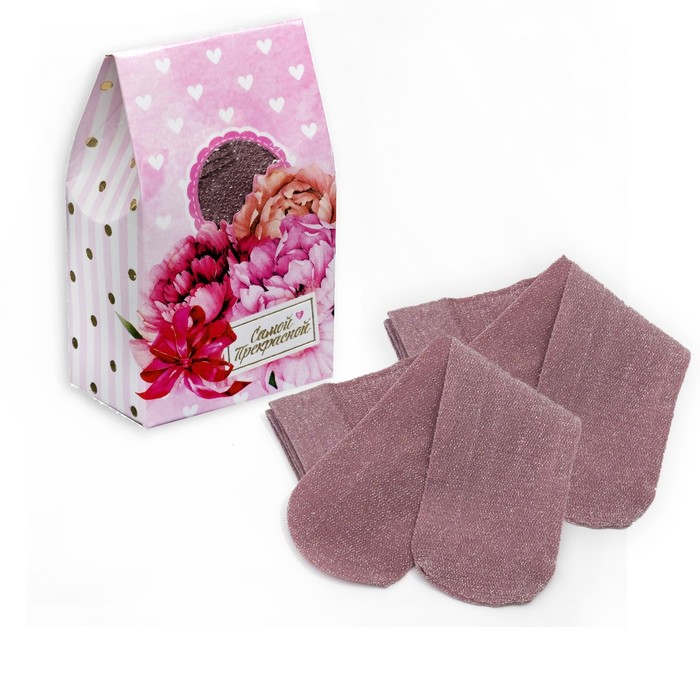 Набор женских носков "Самой прекрасной" (2 пары), розовый, 23-25, п/э 80%, люрекс 10%, эластан 10%