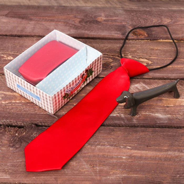 Подарочный набор: детский галстук и ручка-собака "Чудесного нового года"