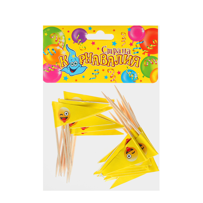 Шпажки "Подмигивающий смайлик" (набор 24 шт)