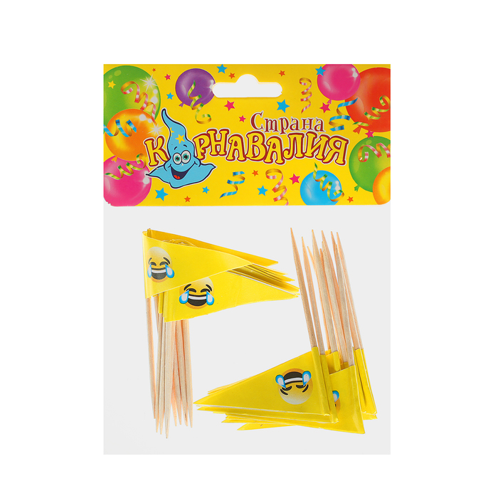 Шпажки "Смеющийся смайлик" (набор 24 шт)