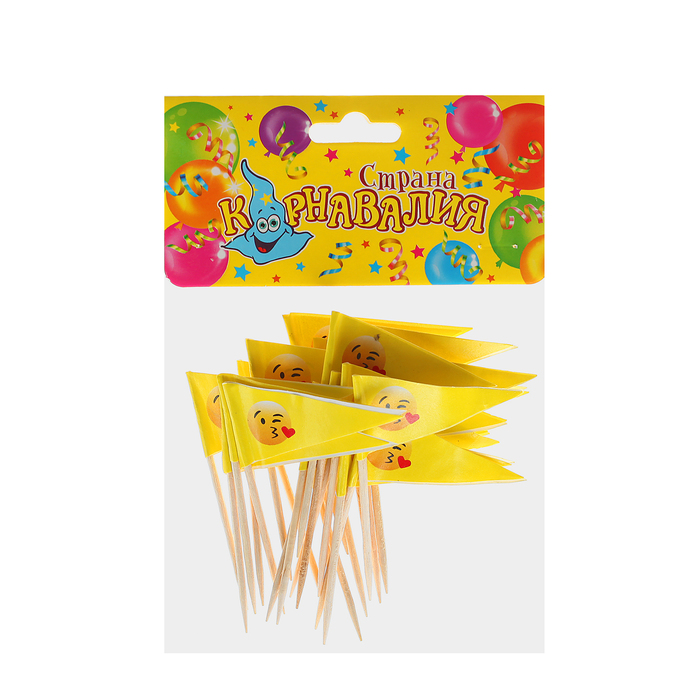 Шпажки "Целующий смайлик" (набор 24 шт)