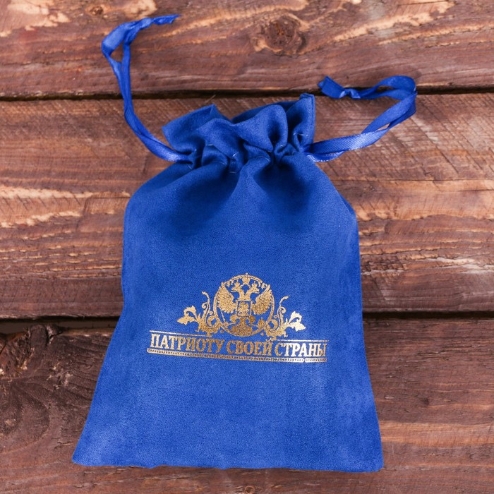 Галстук в подарочном мешочке + открытка "Патриоту своей страны"