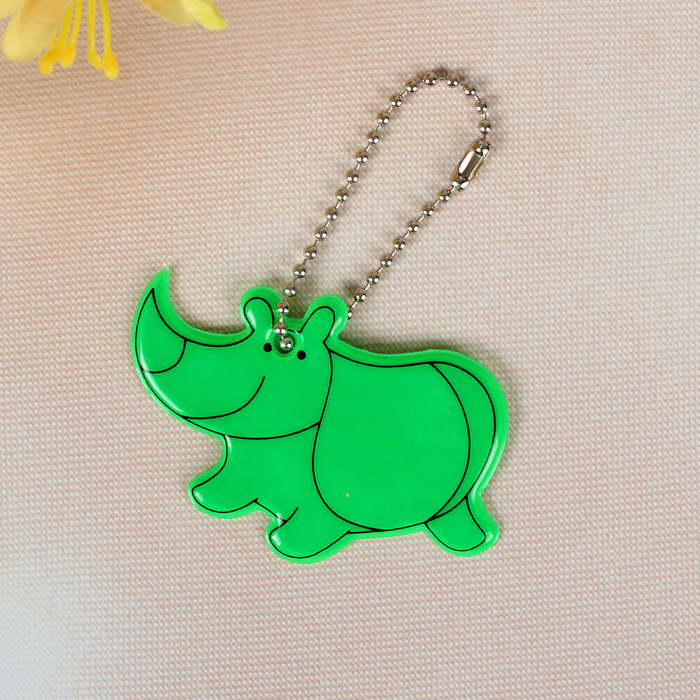 Светоотражающий элемент "Носорог", 6,5*4см, цвет МИКС