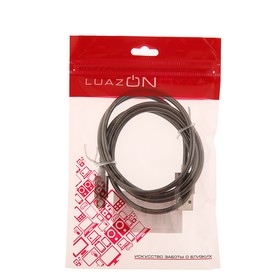 

Кабель LuazON, micro USB - USB, 1 А, 1 м, оплётка металл, темно-серый