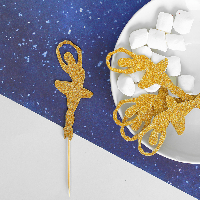 Шпажки "Балерина", золото (набор 12шт)