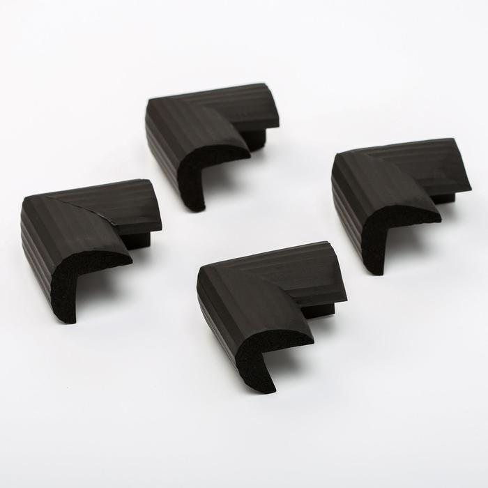 Набор накладок на углы, 4 шт., цвет чёрный