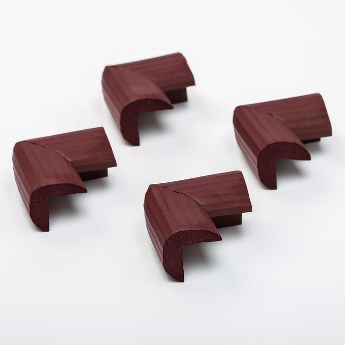 Набор накладок на углы, 4 шт., цвет коричневый