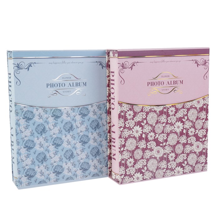 Фотоальбом на 100 фото 10х15 см "Разнотравье" в коробке 20,5х26х6 см МИКС