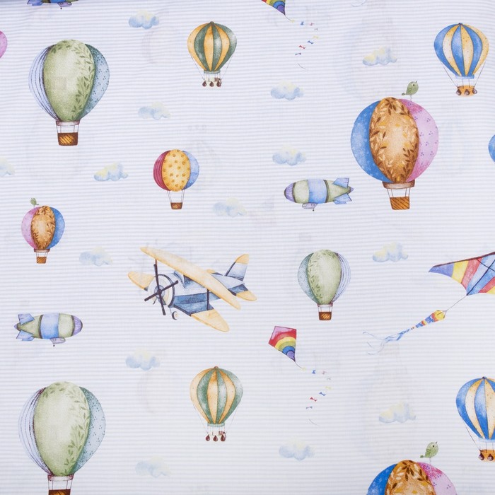 КПБ 1,5сп"Непоседа" Аэропланы 143*215, 150*214, 70*70 см 1 шт, бязь, хл100% 120 г/м