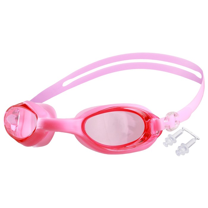 Очки для плавания, взрослые + беруши, цвета микс