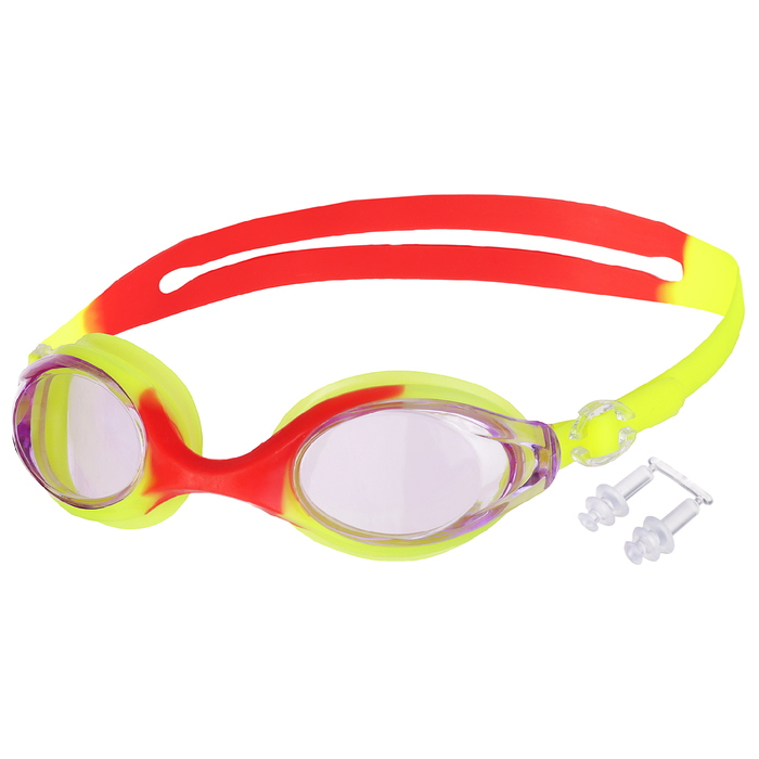 Очки для плавания, взрослые + беруши, цвета микс