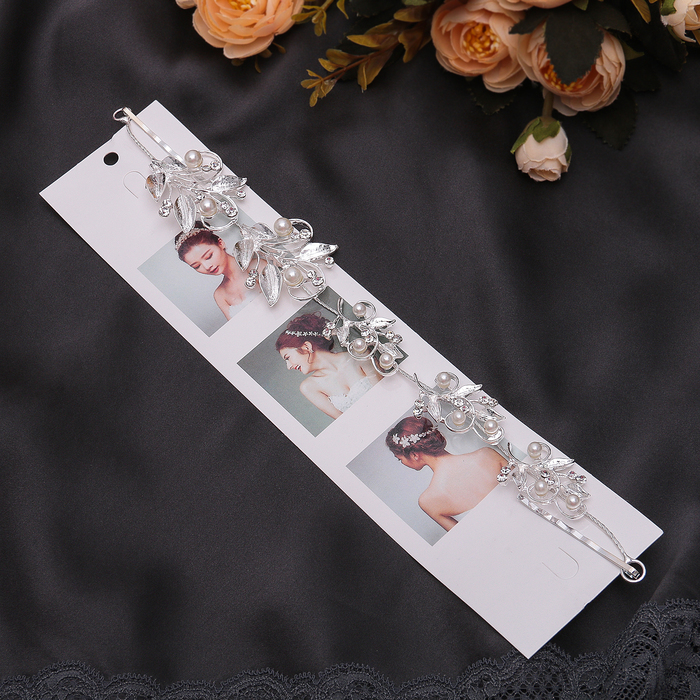 Аксессуар для прически "Лепестки с жемчужинами" 23 см