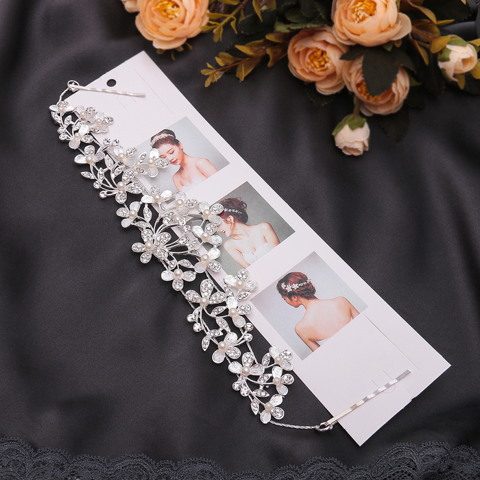 Аксессуар для прически "Букет с жемчужинами" 27 см