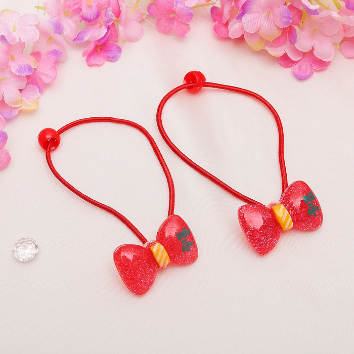 Резинка для волос "Суперблеск" бантики, микс (цена за пару)