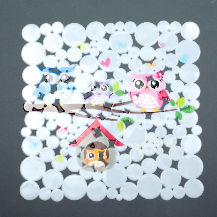 Коврик в раковину "Совушки" 28,5x28,5 см