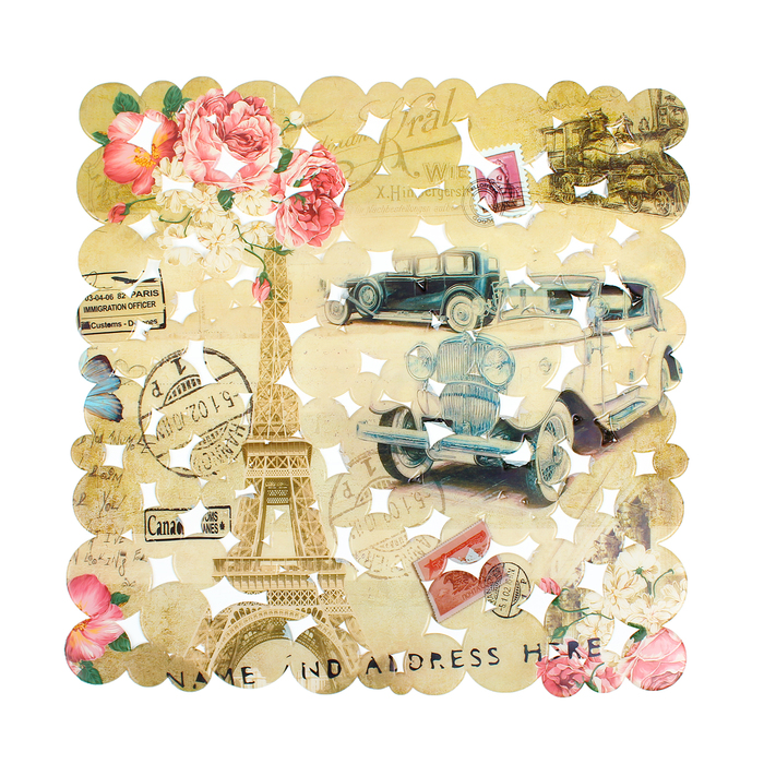 Коврик в раковину "Ретро" 28,5x28,5 см, цвет МИКС