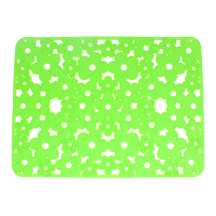 Коврик в раковину "Цветочки" 41x30 см, цвет МИКС