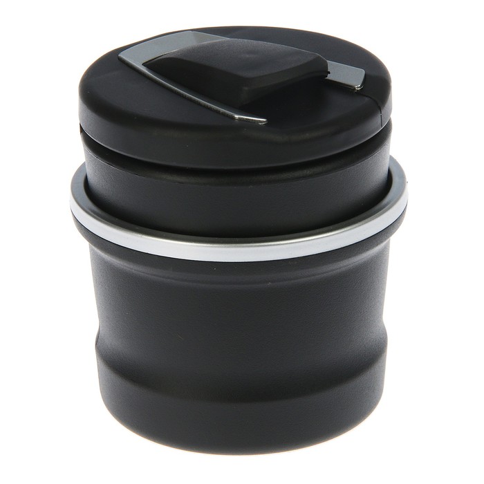 Пепельница для авто с крышкой "Lipin r" черная, подсветка, 7,5х8 см