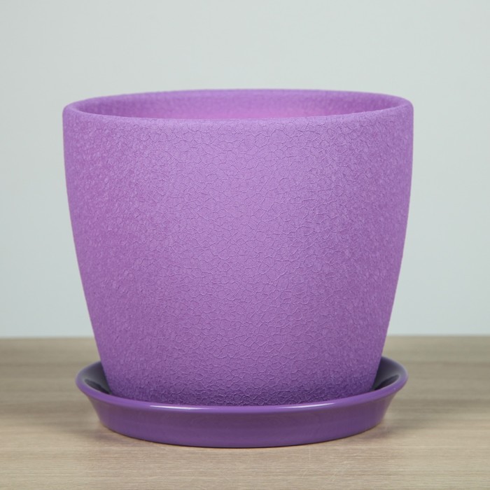 Кашпо "Осень", шёлк, лаванда, 2 л