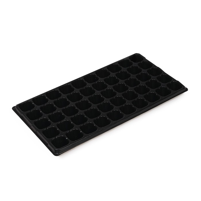 Кассета для рассады Greengo на 50 ячеек, по 70 мл, из пластика, чёрная, 56 × 29.5 × 4 см
