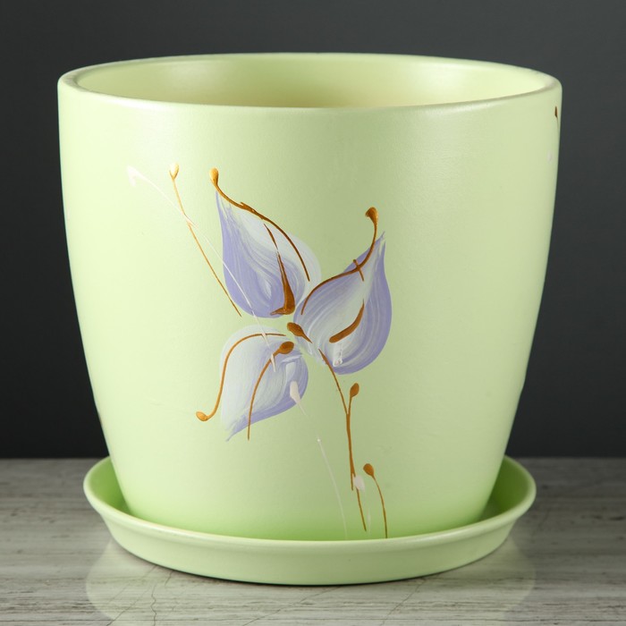 Кашпо "Осень", роспись, фисташка, микс, 5 л