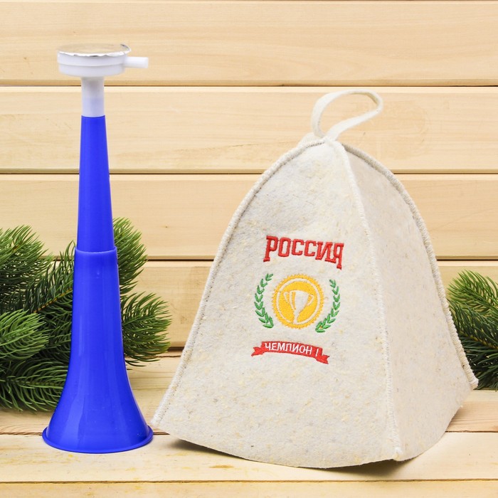 Набор "Россия чемпион": шапка и дудка