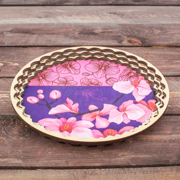 Поднос деревянный "Орхидеи"
