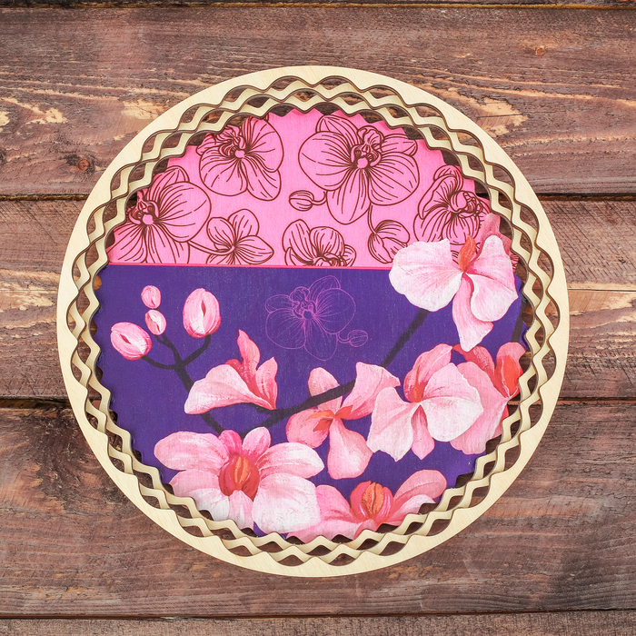 Поднос деревянный "Орхидеи"
