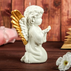 

Сувенир подвесной "Ангел с голубем", белый, декор золотистый, 15 см