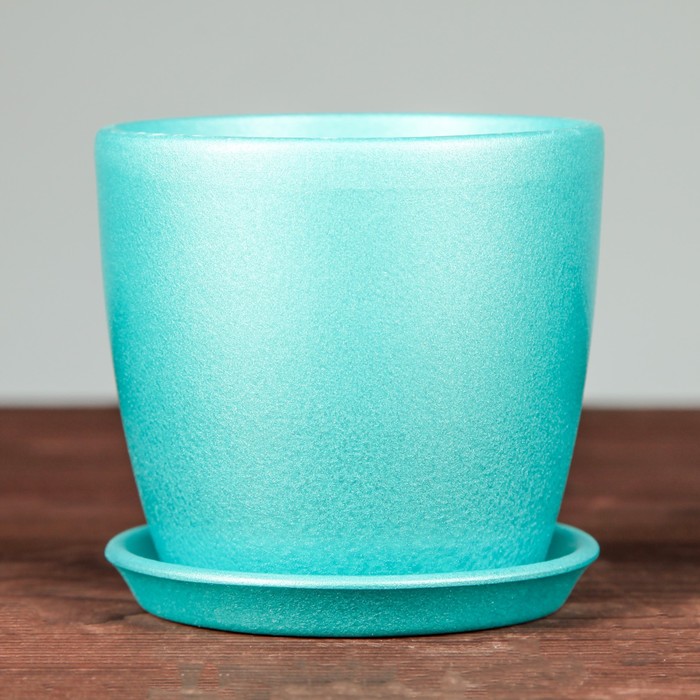 Кашпо "Осень" 0,5 л перламутр бирюза лак