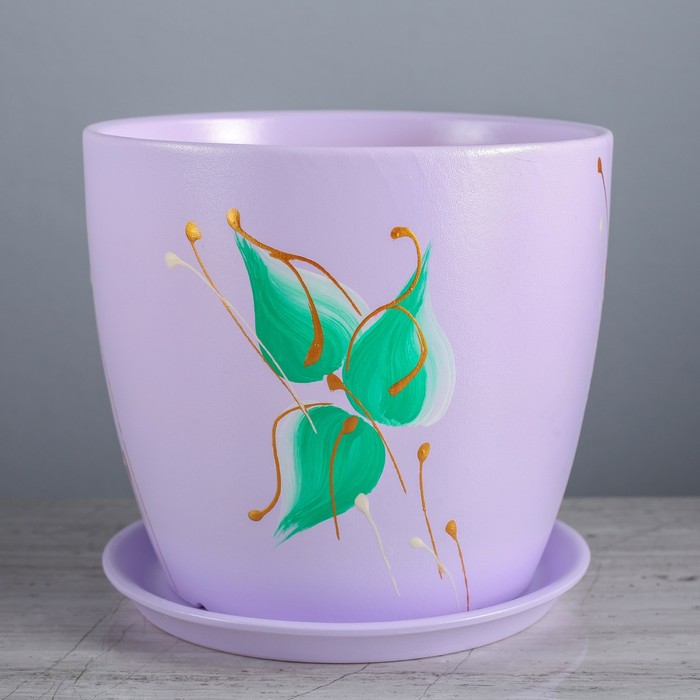 Цветочный горшок "Осень" 3,0 роспись на лаванде лак