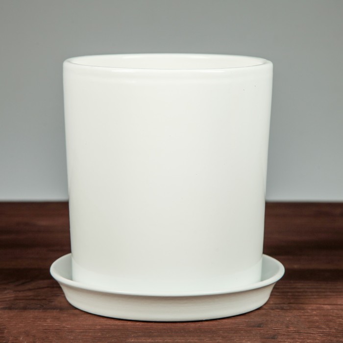 Цветочный горшок "Сова" 2,0 л глянец премиум белая