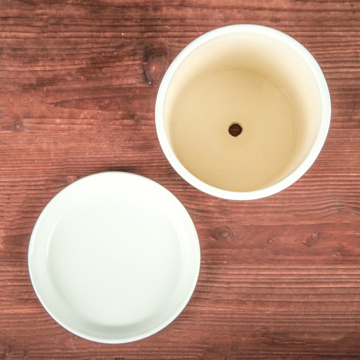 Цветочный горшок "Сова" 2,0 л глянец премиум белая