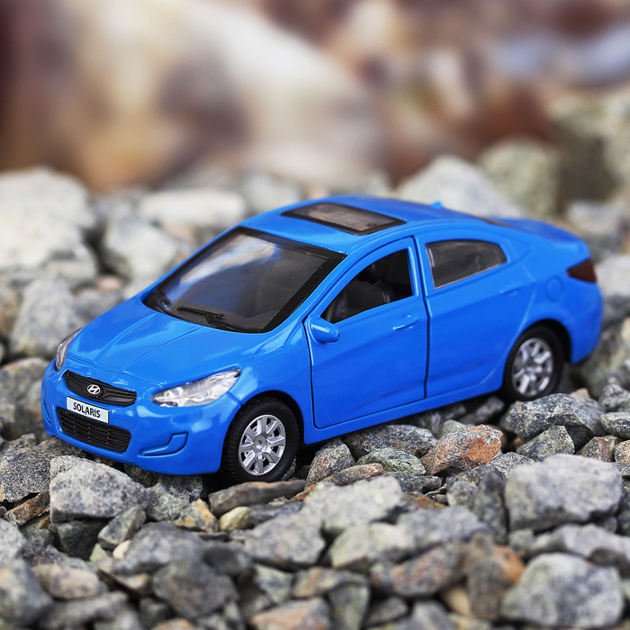 Машина металлическая Hyundai Solaris, открываются двери, багажник, инерция, 12 см