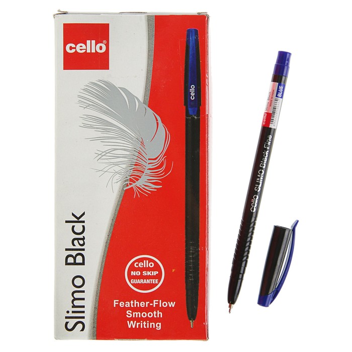 Ручка шариковая Cello SLIMO BIack 1.0 мм синий стержень