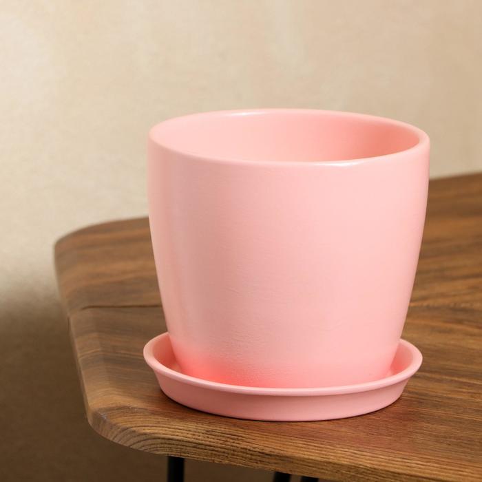 Цветочный горшок "Осень" 2,0 л глянец розовый лак