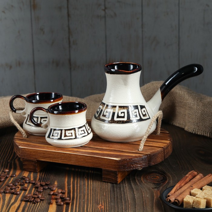 Набор кофейный "Греческий", белый 0,5 л, 0,25 л