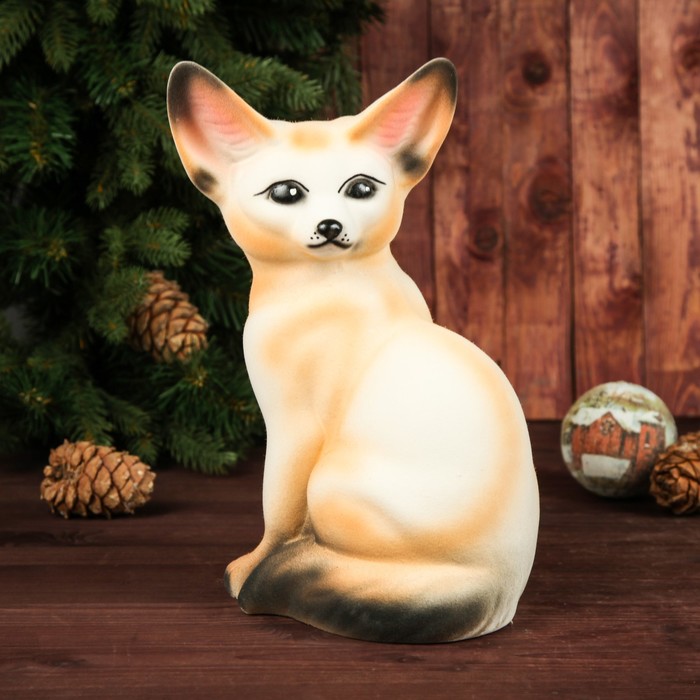 Копилка "Собака Фенек" белая, флок