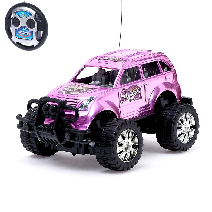 Машина радиоуправляемая "Джип", работает от батареек, цвета МИКС