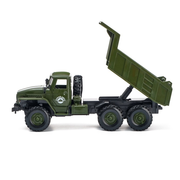 Грузовик "Военный самосвал", свет и звук, инерция
