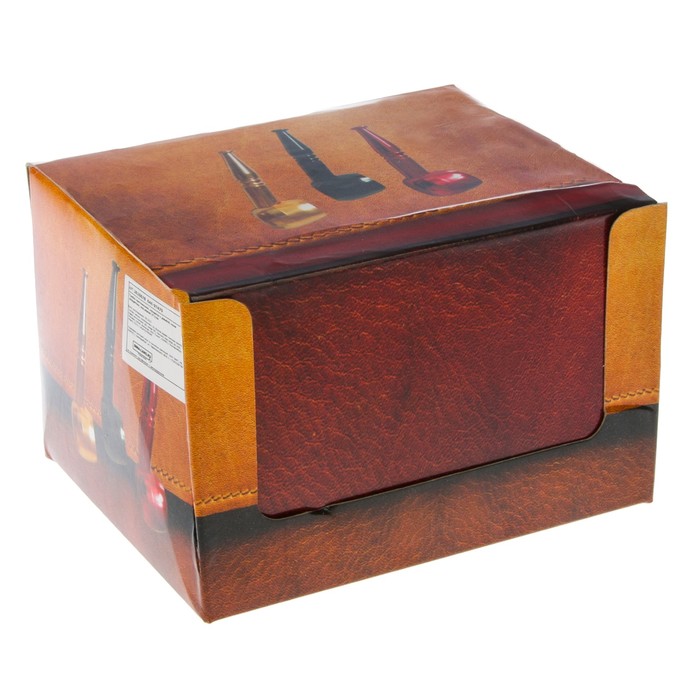 Трубка оригинальная, мундштук с резьбой, чаша квадратная, металл под дерево 2*11см