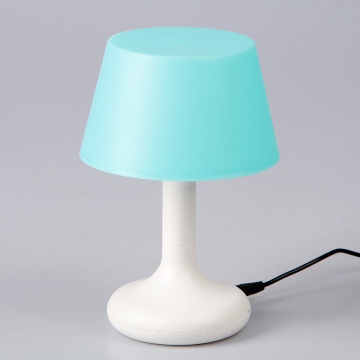 Лампа настольная "Яркое лето" голубая заряжается от usb 17,5х12х12 см
