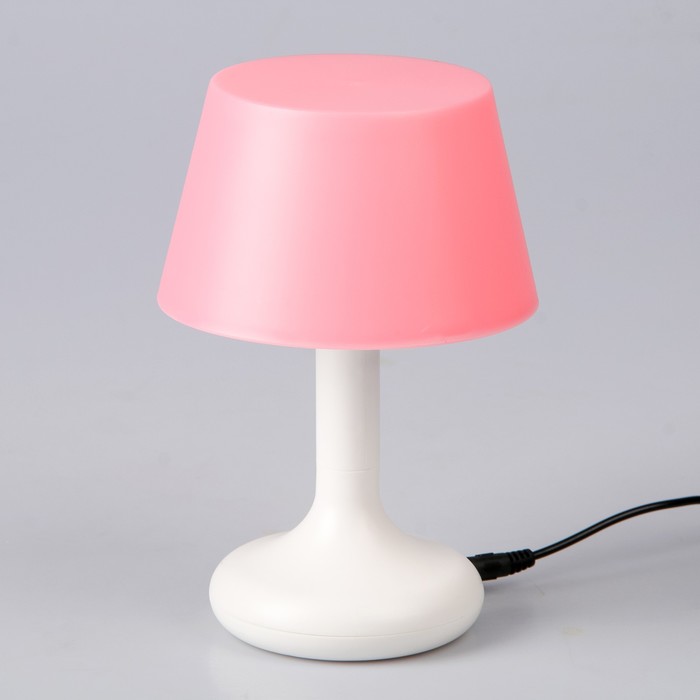 Лампа настольная "Яркое лето" розовая заряжается от usb 17,5х12х12 см